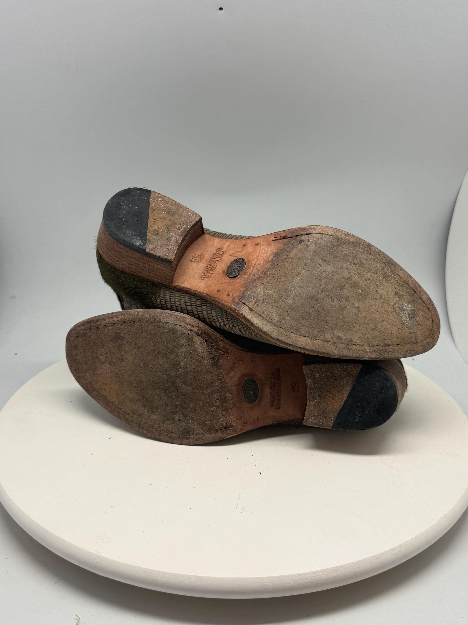 Green Leather Ankle Boots With Snake Texture — additional view 8