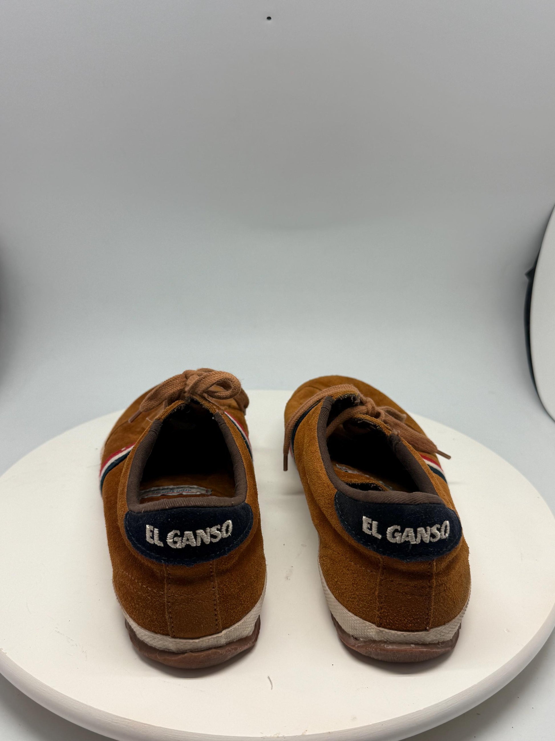 El Ganso Brown Suede Leather Shoes — fabric close-up