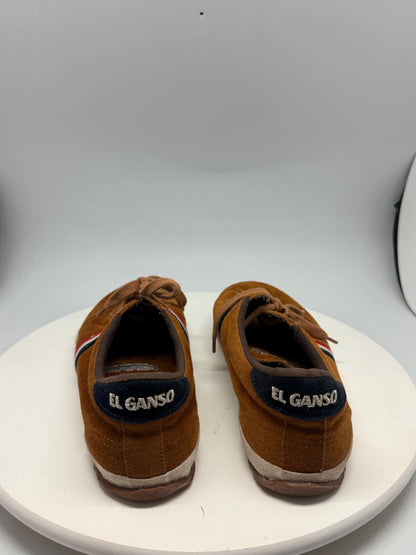 El Ganso Brown Suede Leather Shoes — fabric close-up