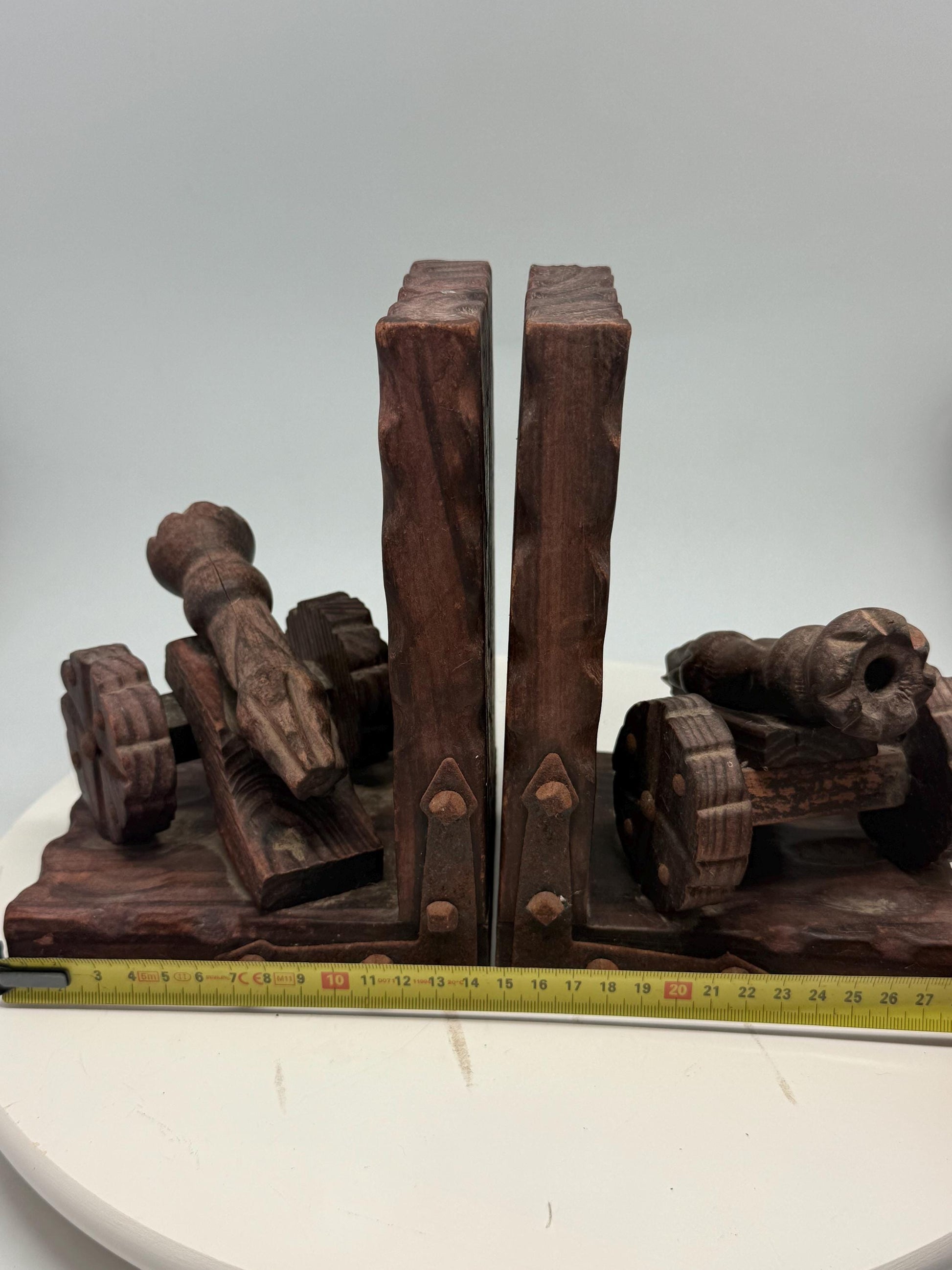 Brutalist Wooden Bookends, Vintage Spanish Design — additional view 7