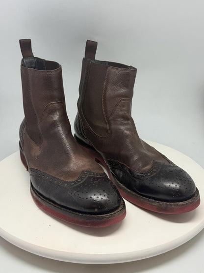 Brown Leather Chelsea Boots — detail