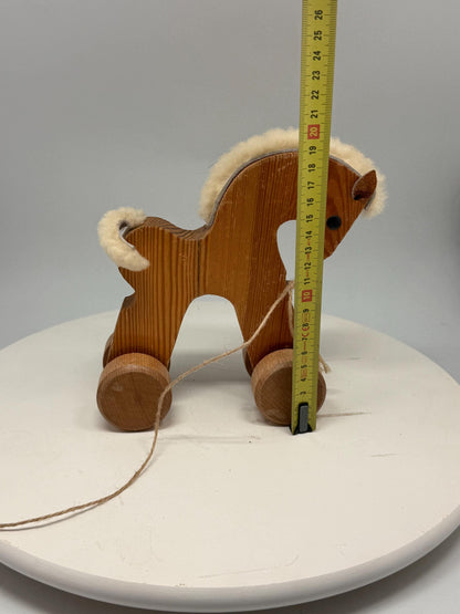 Handmade Vintage Wooden Rolling Playhorse — additional view 7
