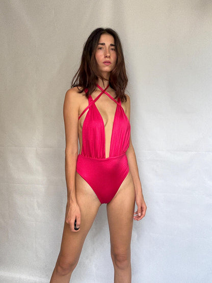 Magenta High-Cut One-Piece Swimsuit — additional view 11