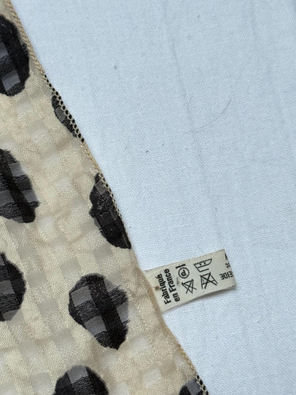 Vintage Black And White Silk Scarf — additional view 7