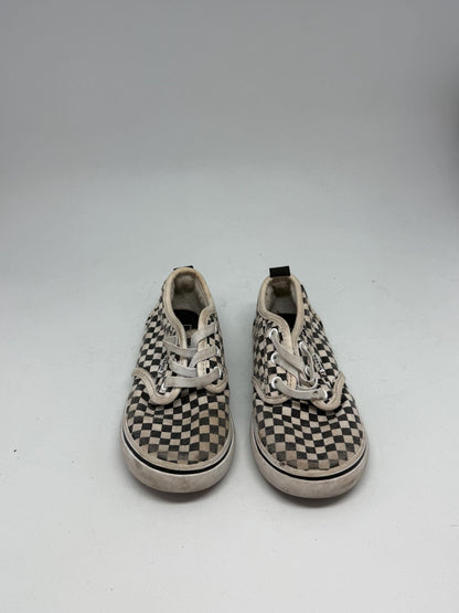 Vintage Black White Checkered Toddler Sneakers — detail