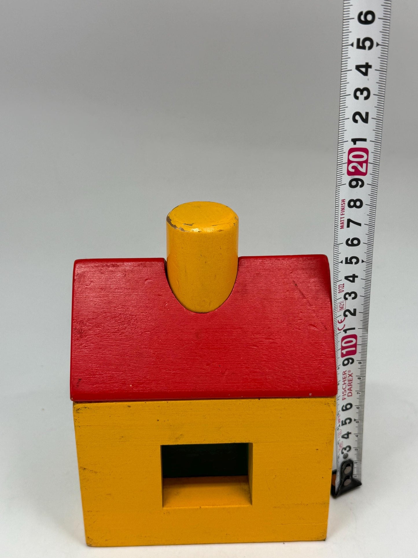Vintage Wood House Puzzle: Yellow Base, Red Roof — additional view 9