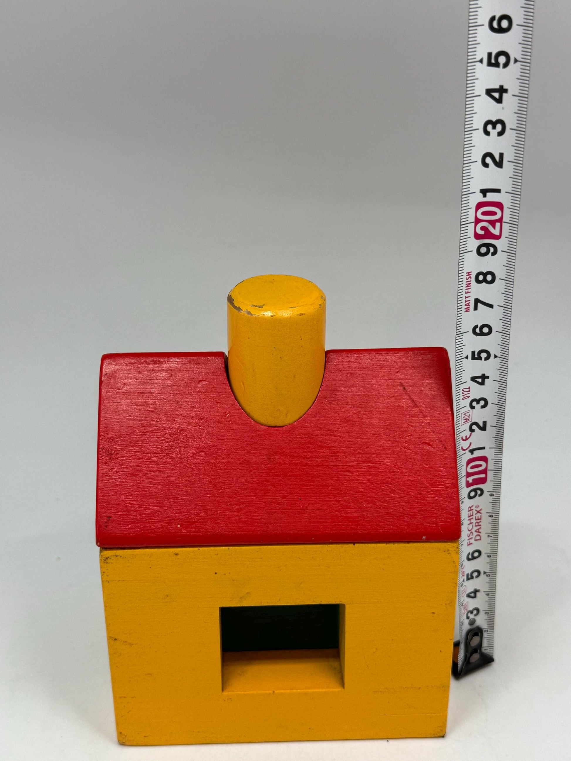 Vintage Wood House Puzzle: Yellow Base, Red Roof — additional view 9