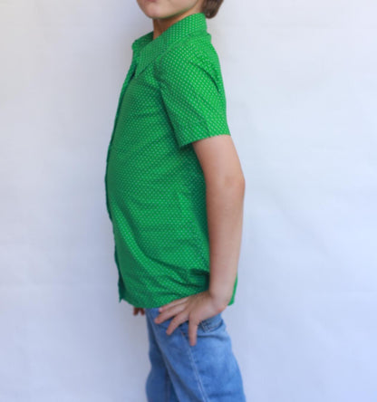 Vintage 70s Green Dotted Blouse For Kids — additional view 13