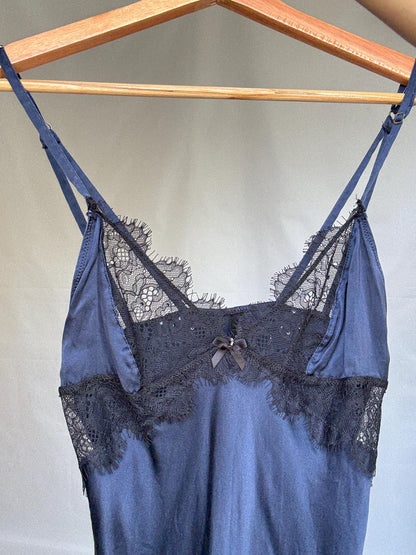 Navy Silk Lace Slip Dress — additional view 5