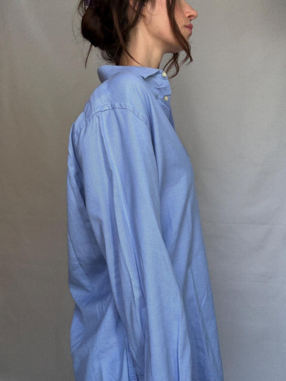 Vintage Carolina Herrera Blue Button-Up Shirt — additional view 12