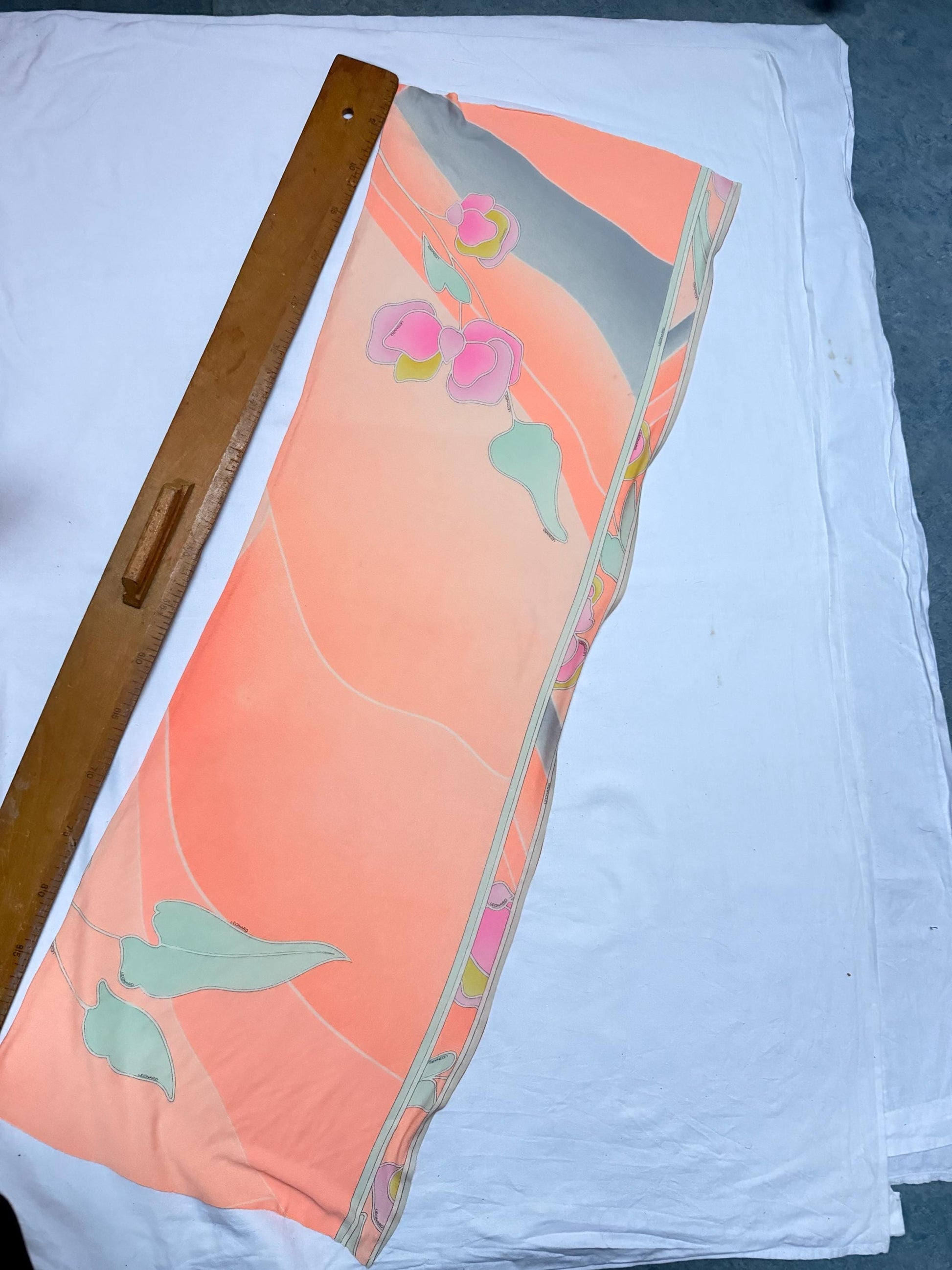 Vintage Leonard Paris Floral Scarf — additional view 11