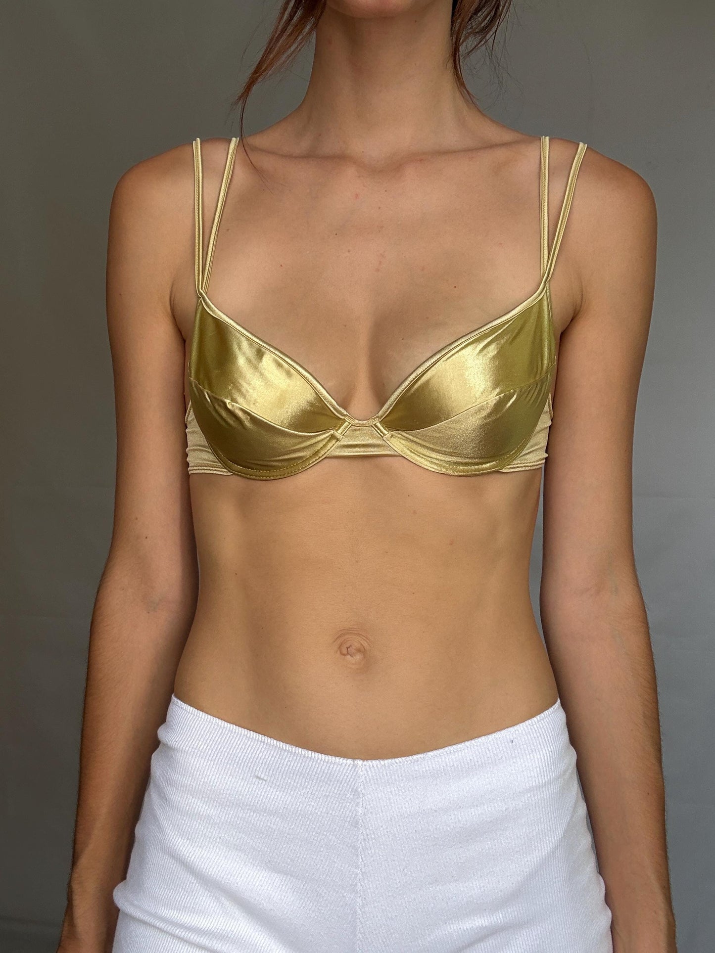 Vintage Gold Metallic Underwire Bra