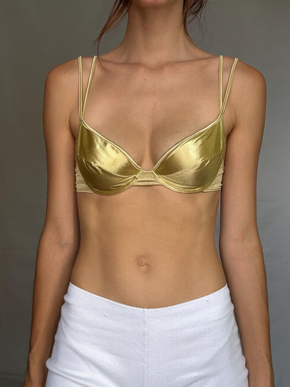 Vintage Gold Metallic Underwire Bra