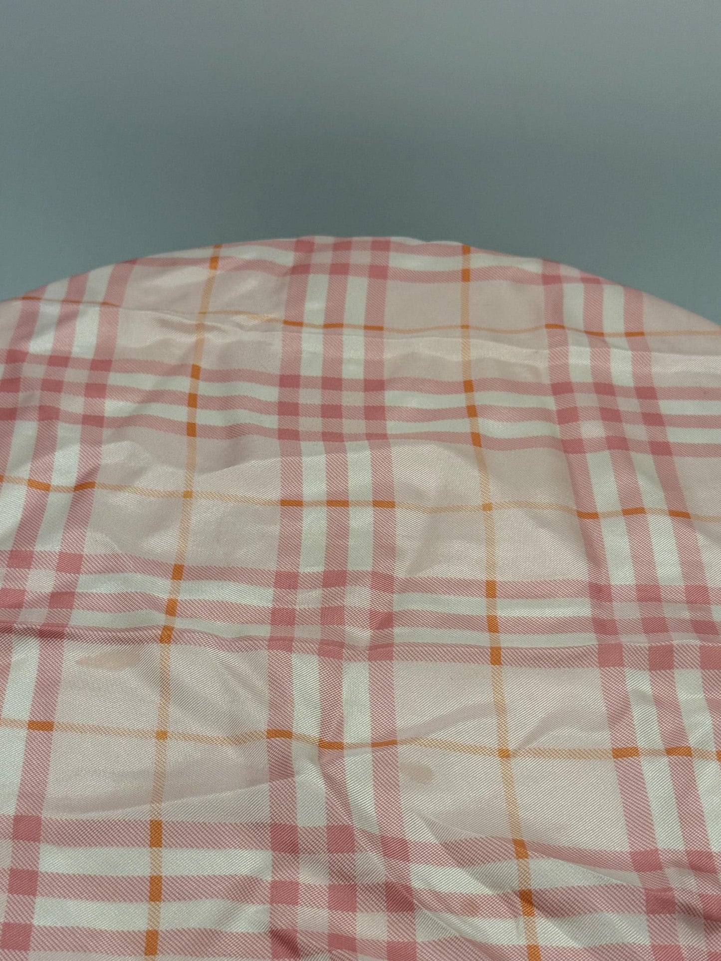 Vintage Pink Burberry Silk Scarf — fabric close-up