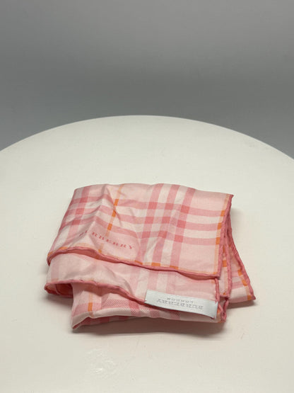Vintage Pink Burberry Silk Scarf — detail