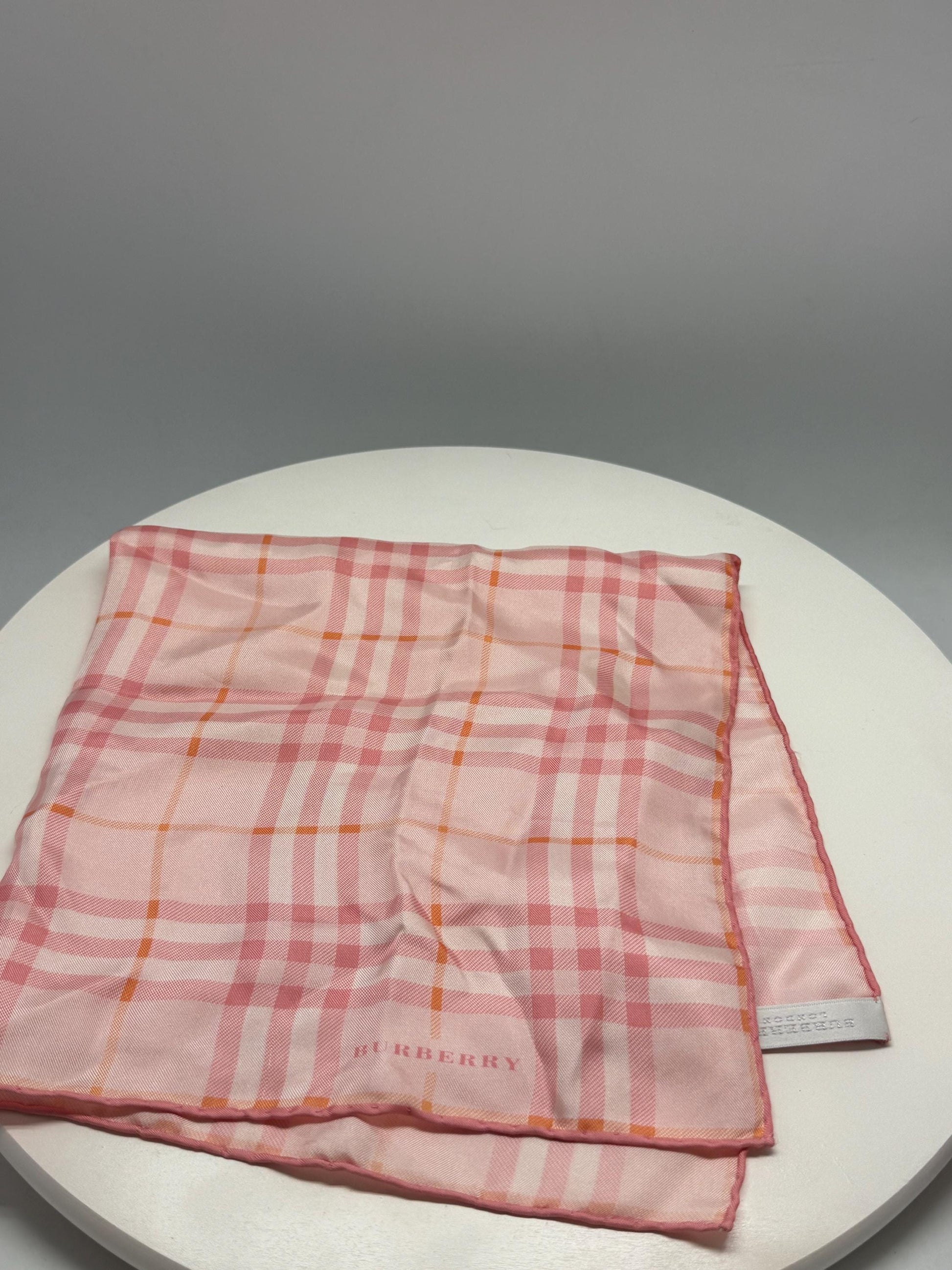 Vintage Pink Burberry Silk Scarf