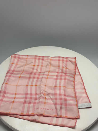 Vintage Pink Burberry Silk Scarf