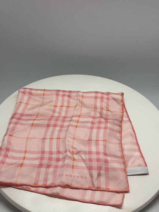 Vintage Pink Burberry Silk Scarf