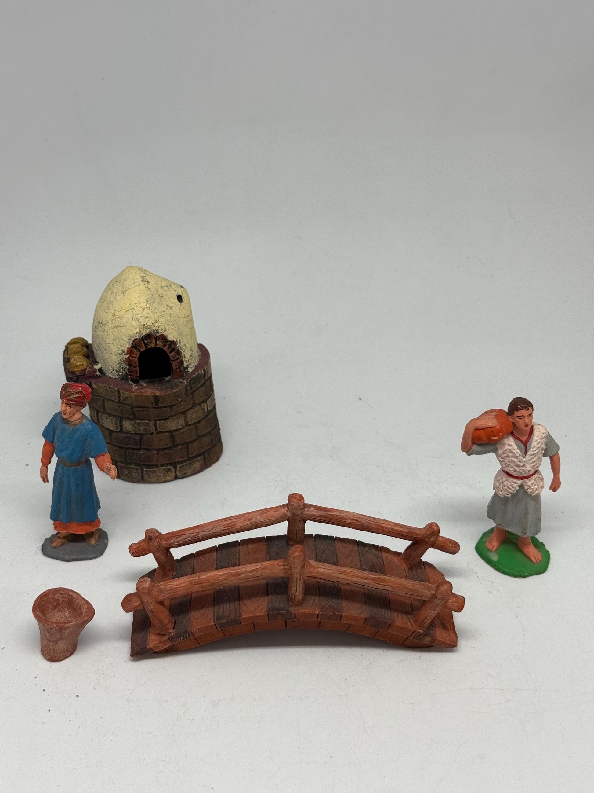 Vintage Painted Nativity Figurine Set