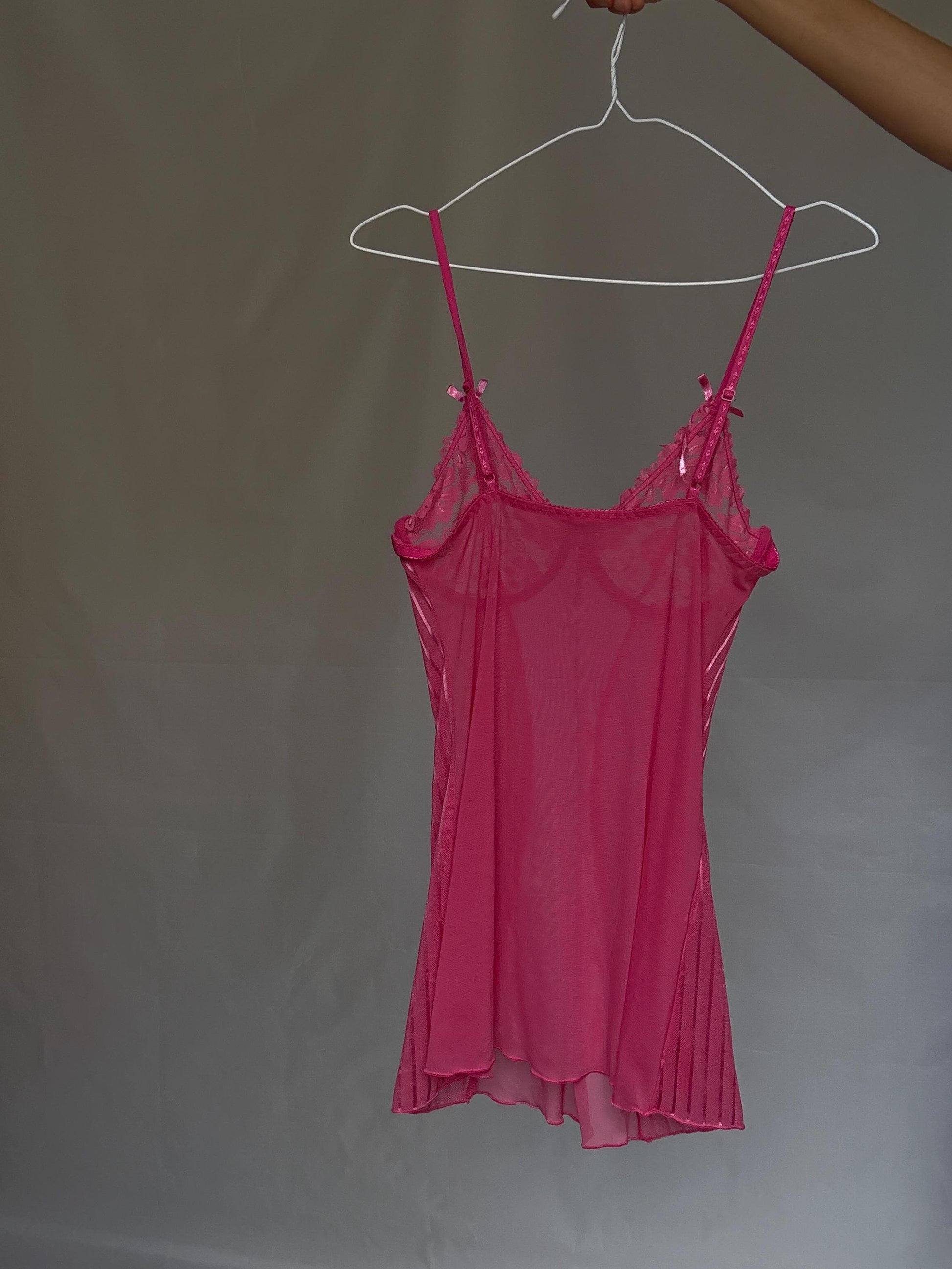Pink Sheer Lingerie Set — fabric close-up