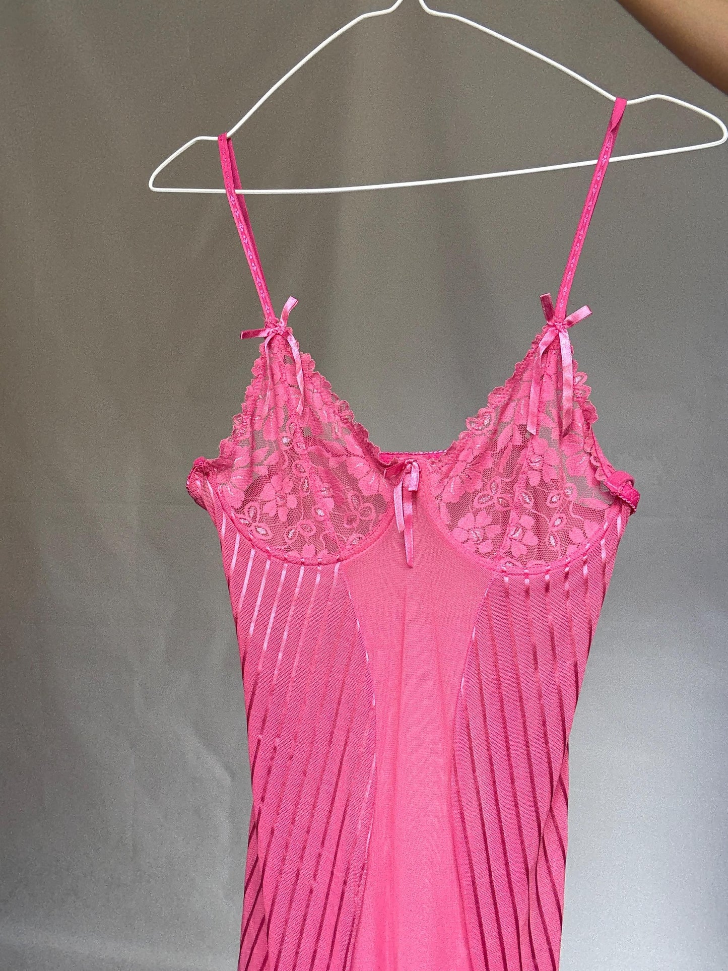 Pink Sheer Lingerie Set — back view
