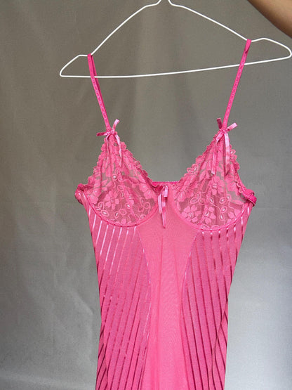 Pink Sheer Lingerie Set — back view