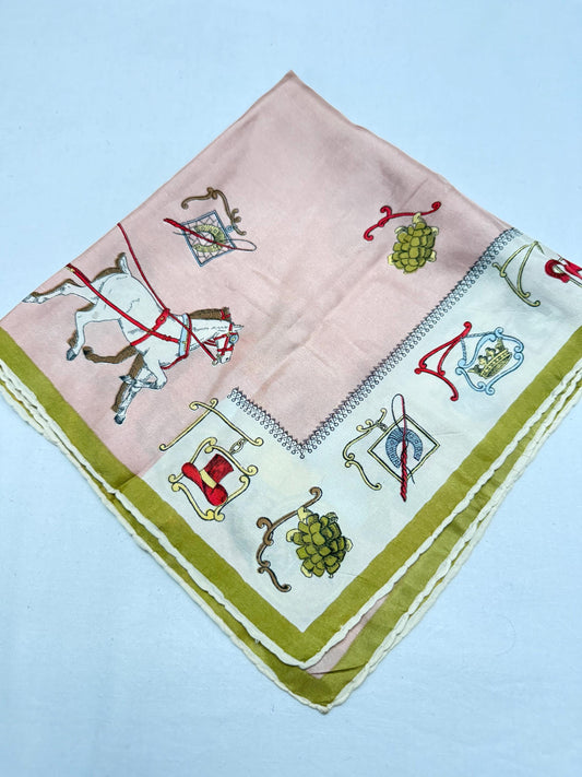 Dusty Pink Silk Equestrian Scarf