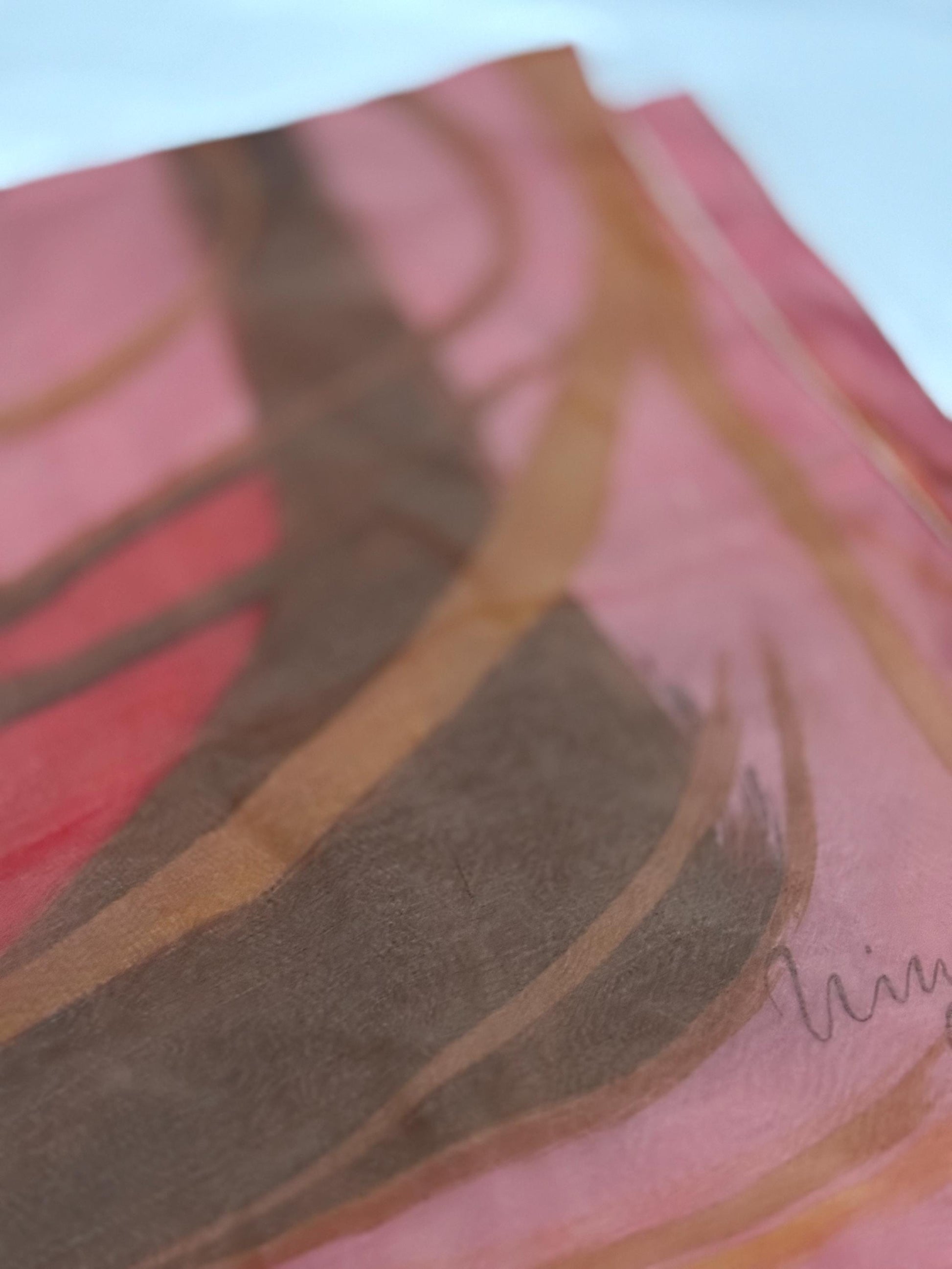 Blush Pink Silk Scarf With Abstract Design — additional view 11