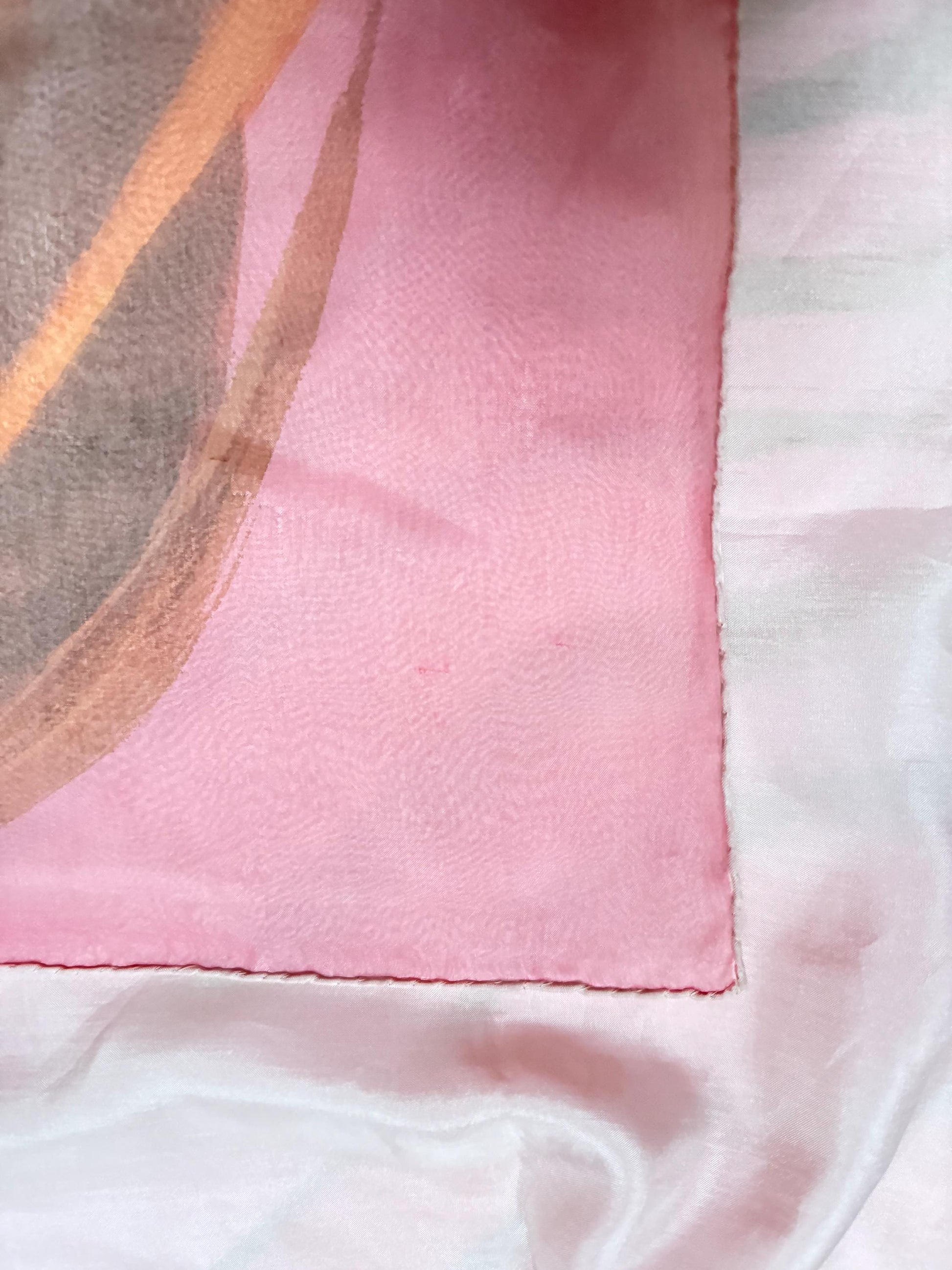 Blush Pink Silk Scarf With Abstract Design — additional view 7