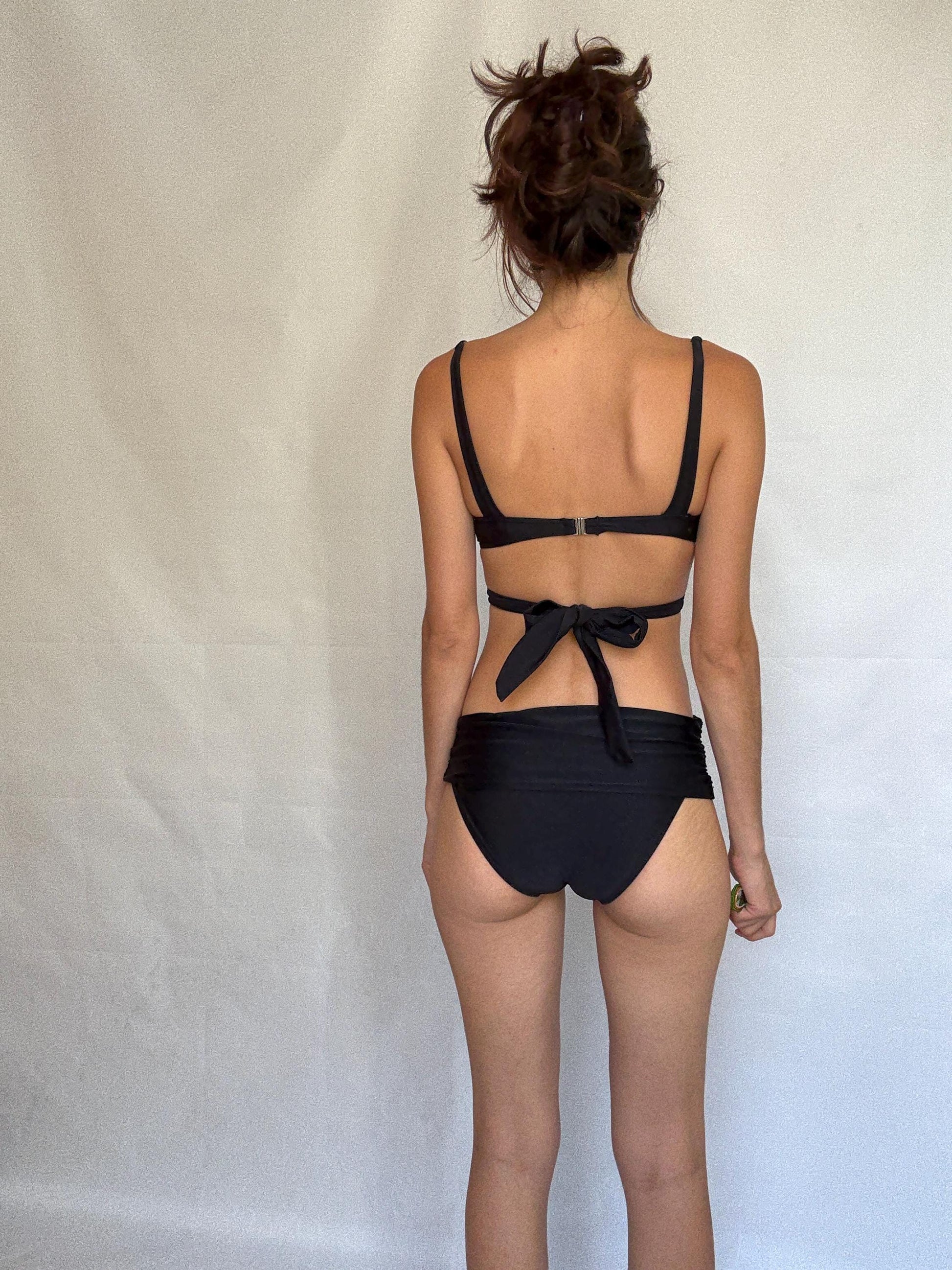 Vintage Black Bikini Set With Twisted Front — additional view 12