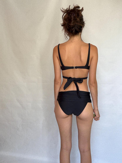 Vintage Black Bikini Set With Twisted Front — additional view 12