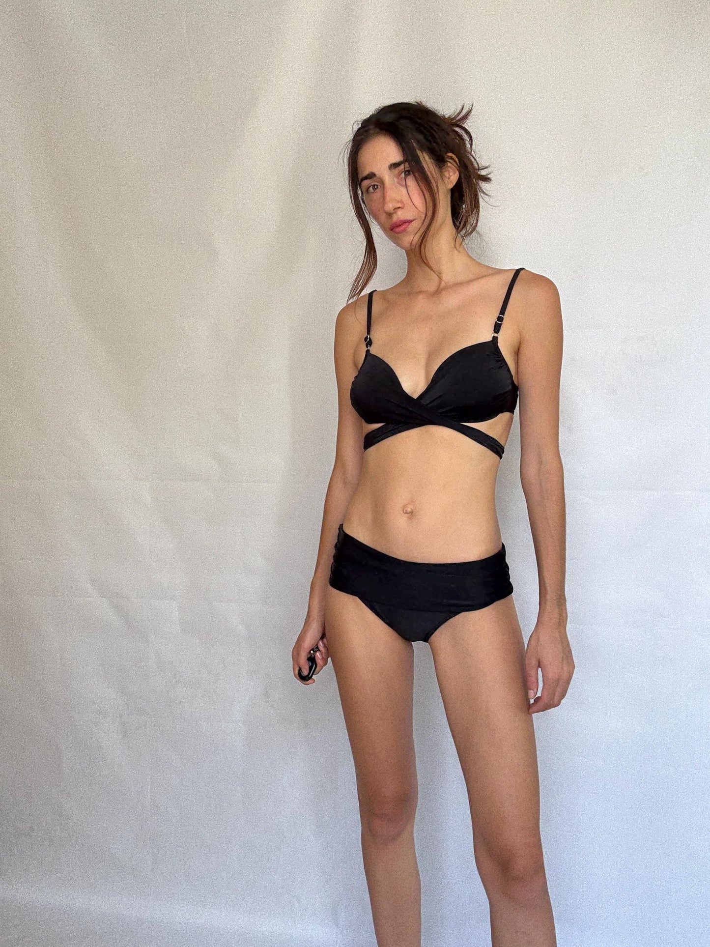 Vintage Black Bikini Set With Twisted Front — additional view 14