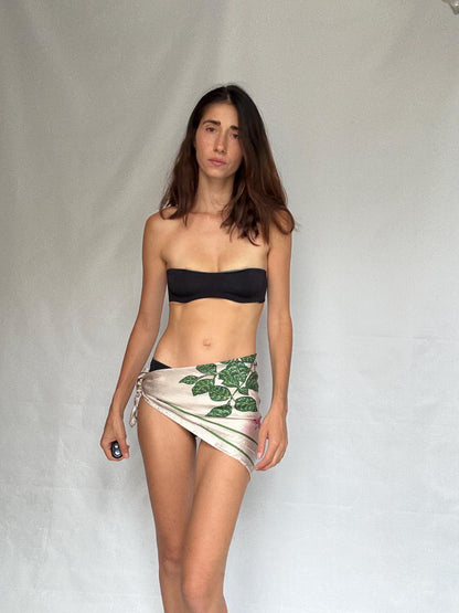 Vintage Floral Silk Scarf with Handsewn Edges — additional view 16