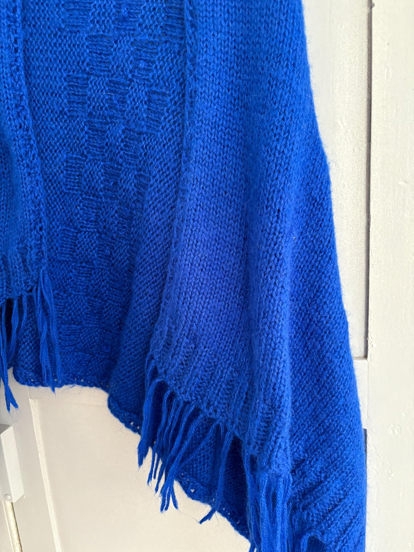 Vintage Blue Streetwear Scarf — fabric close-up
