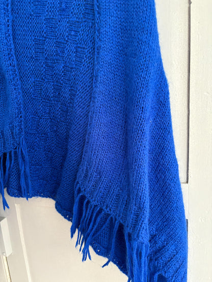 Vintage Blue Streetwear Scarf — fabric close-up