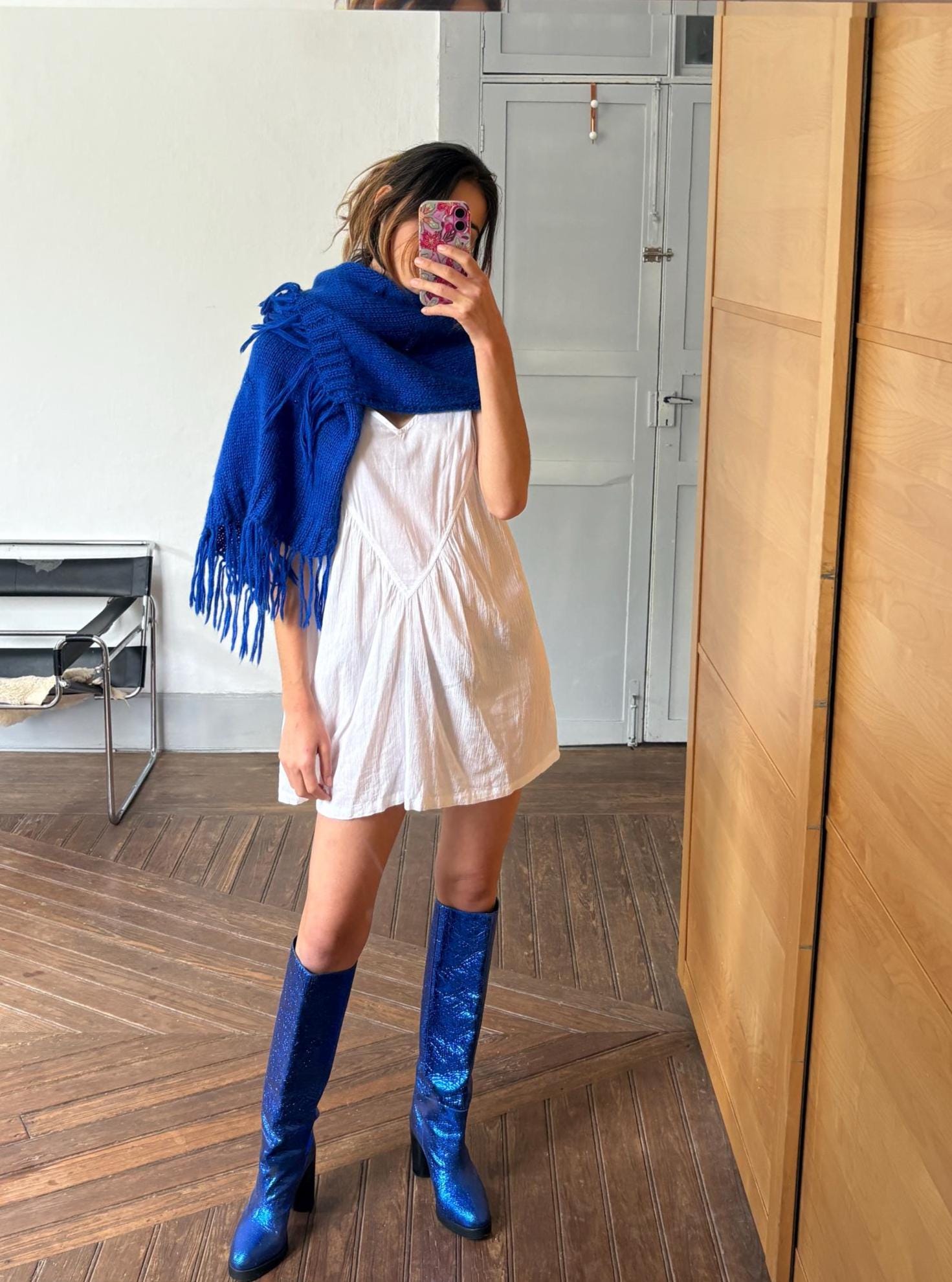 Vintage Blue Streetwear Scarf — additional view 12