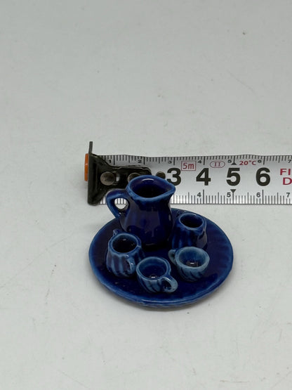 Cobalt Glaze Vintage Ceramic Tea Set — additional view 5