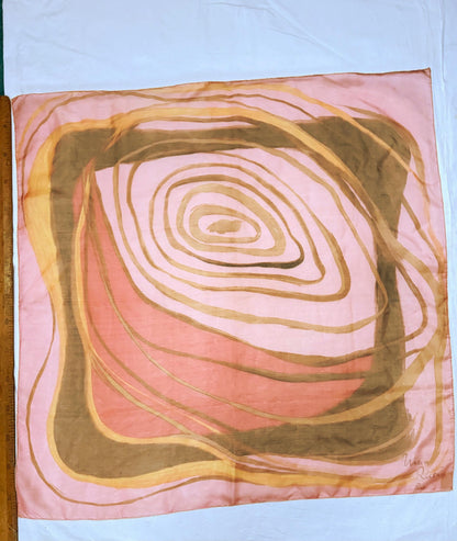 Blush Pink Silk Scarf With Abstract Design