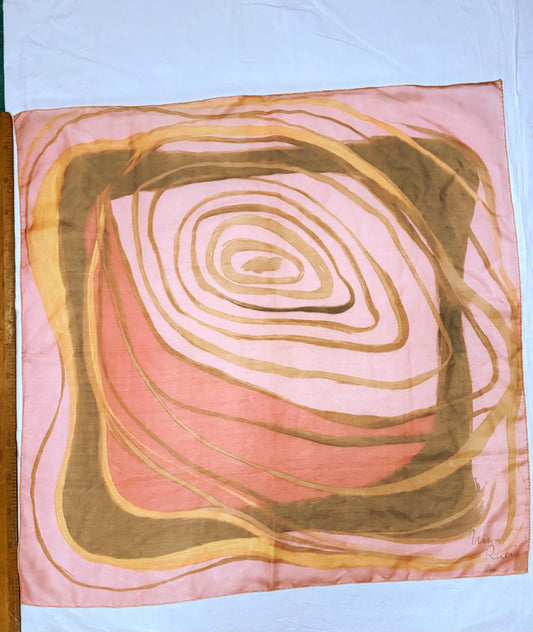 Blush Pink Silk Scarf With Abstract Design