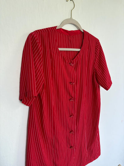 70s Vintage Red Striped Blouse — additional view 10