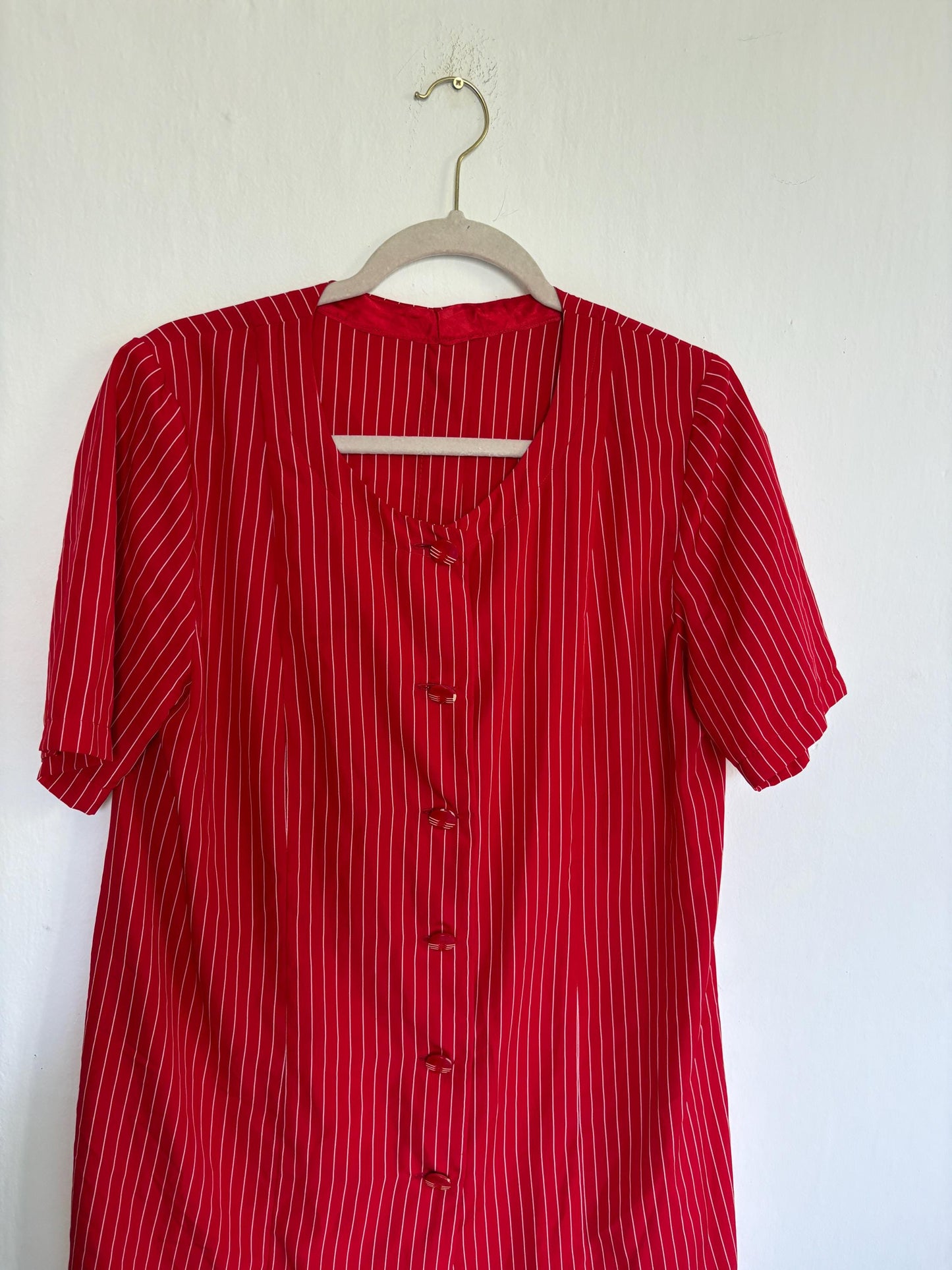 70s Vintage Red Striped Blouse — additional view 11