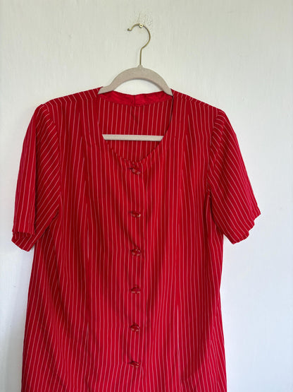 70s Vintage Red Striped Blouse — additional view 11