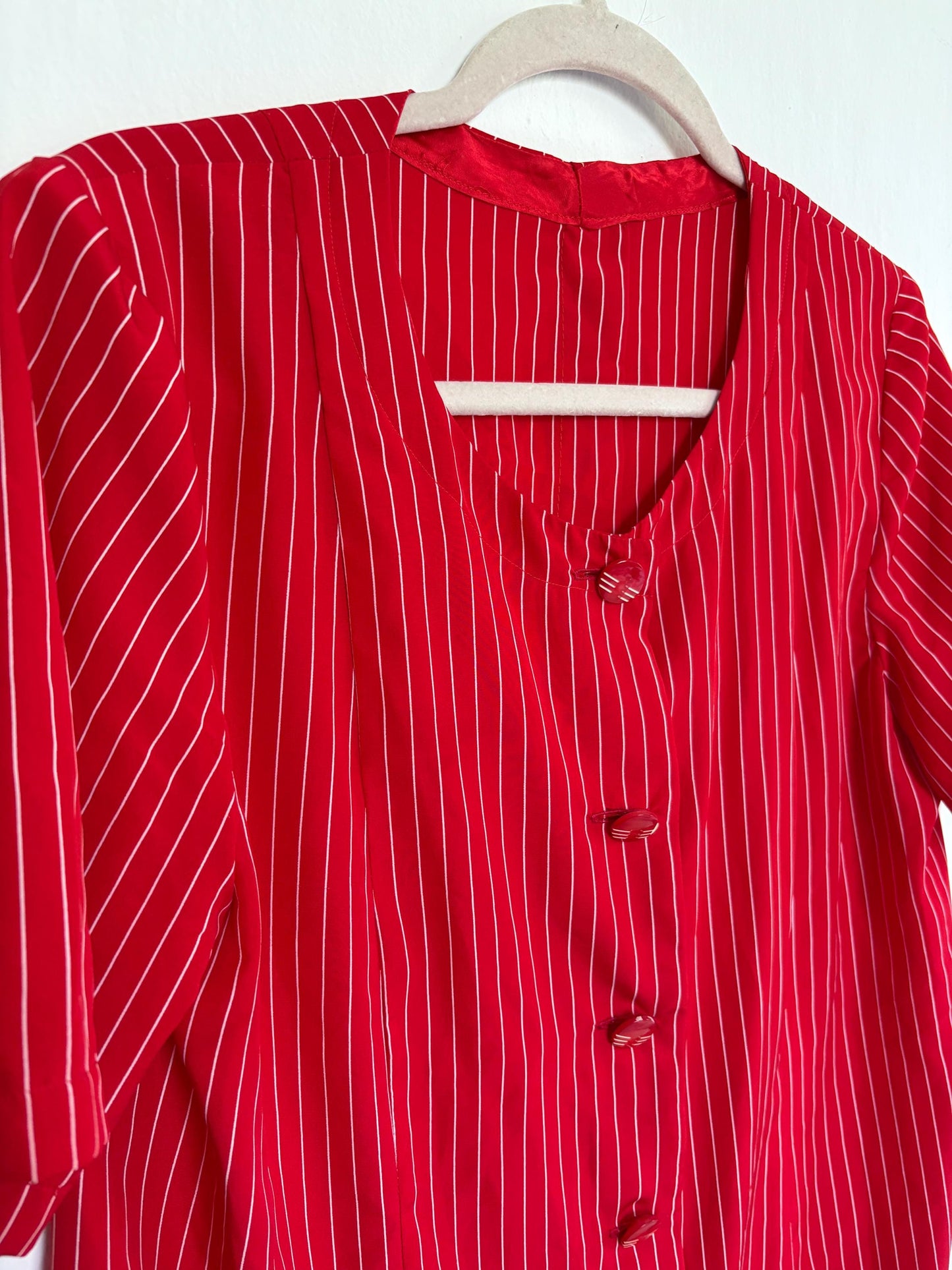 70s Vintage Red Striped Blouse — additional view 5