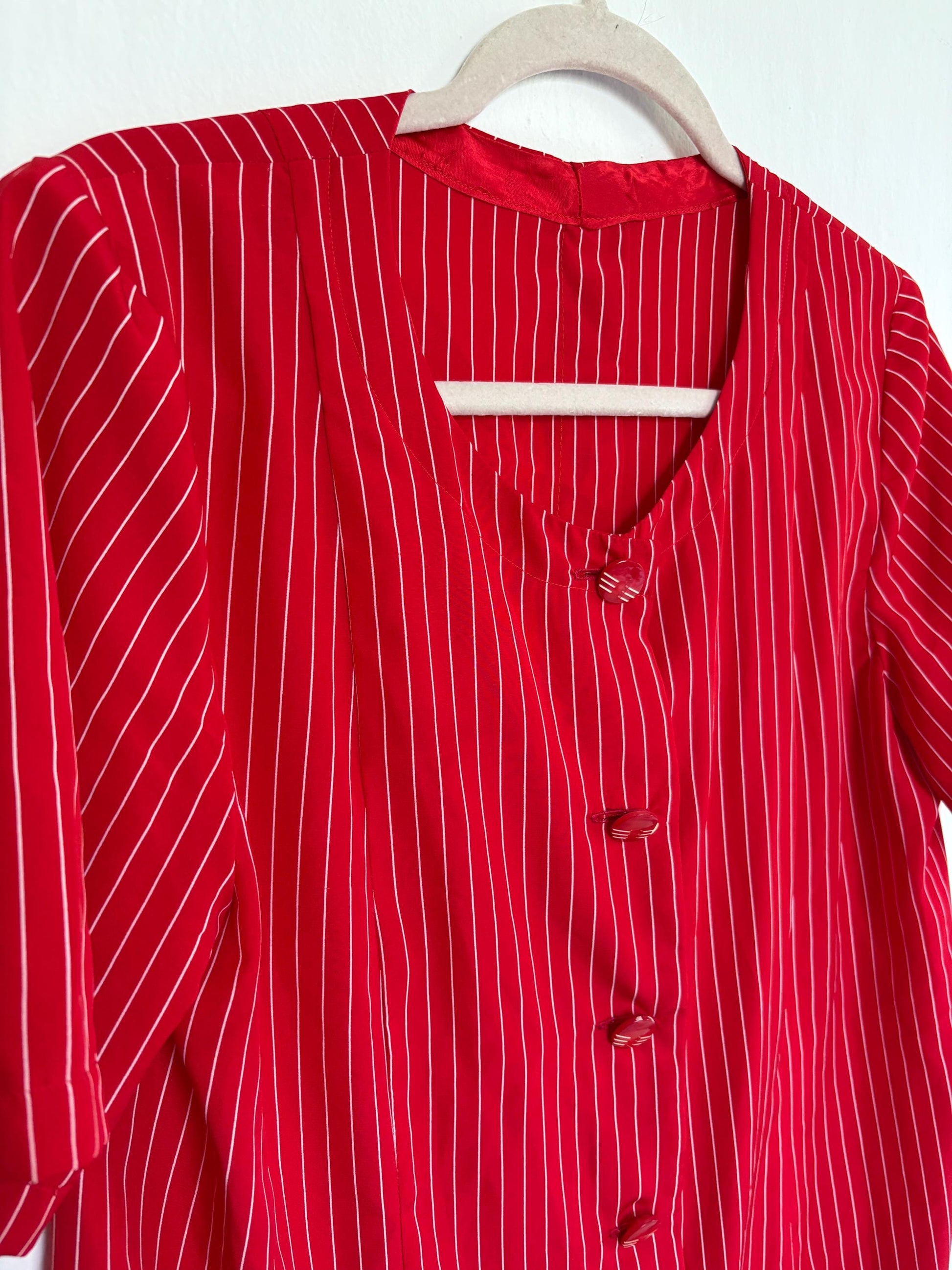 70s Vintage Red Striped Blouse — additional view 5