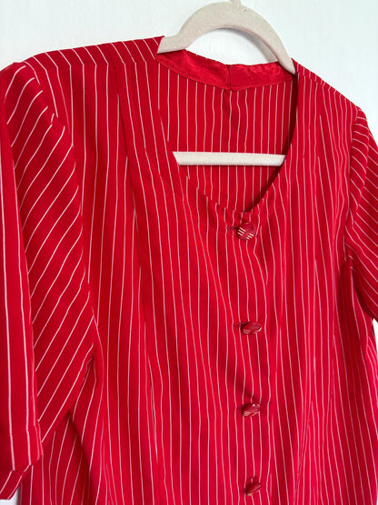70s Vintage Red Striped Blouse — additional view 5