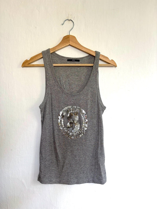 Grey Cotton Tank Top — detail