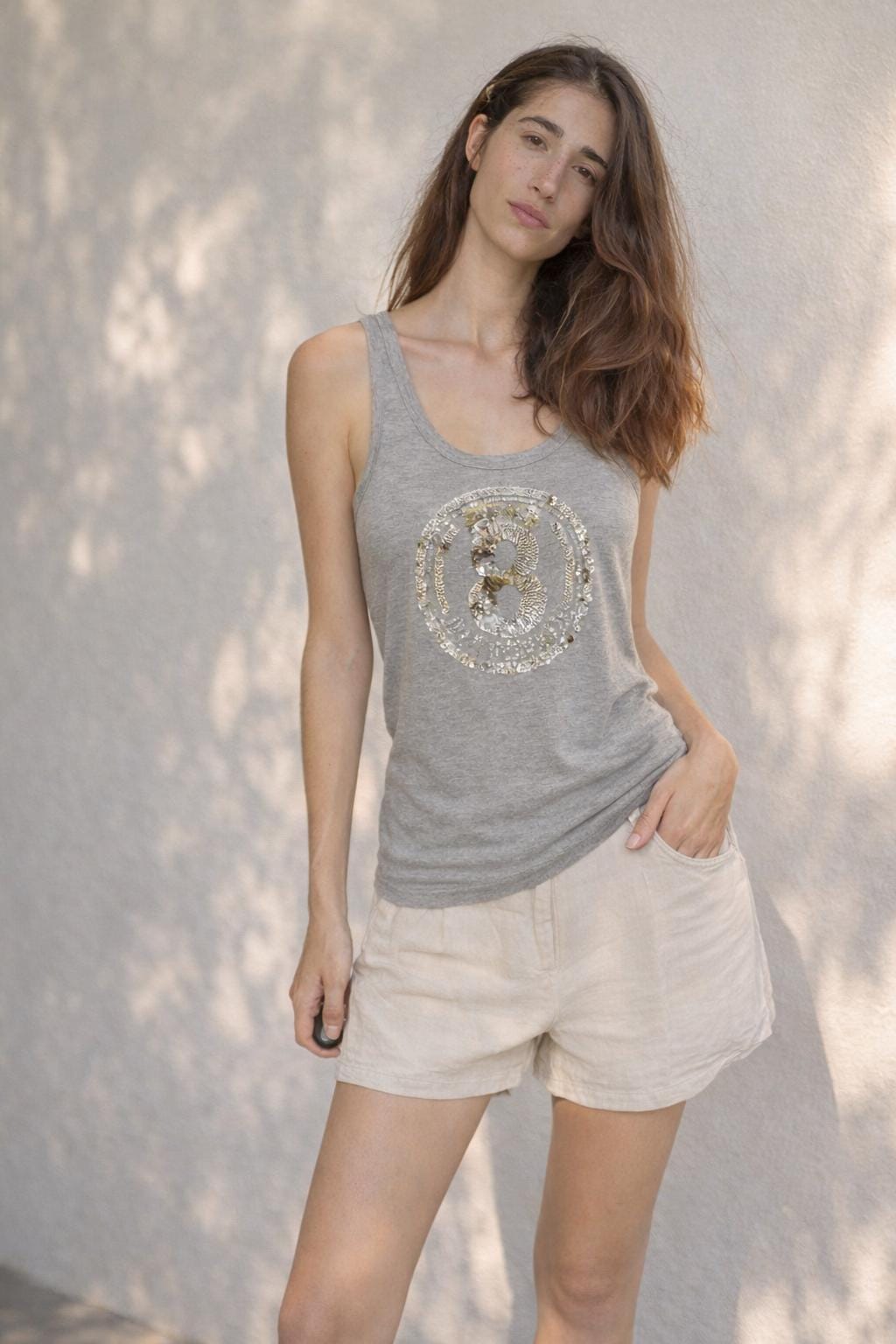 Grey Cotton Tank Top