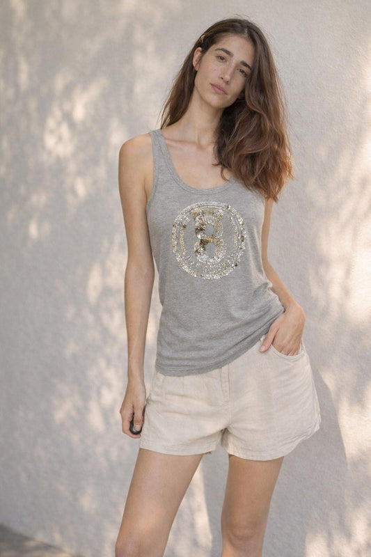 Grey Cotton Tank Top