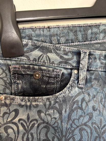 Blue Floral Skinny Jeans - Retro 90s Style — additional view 5