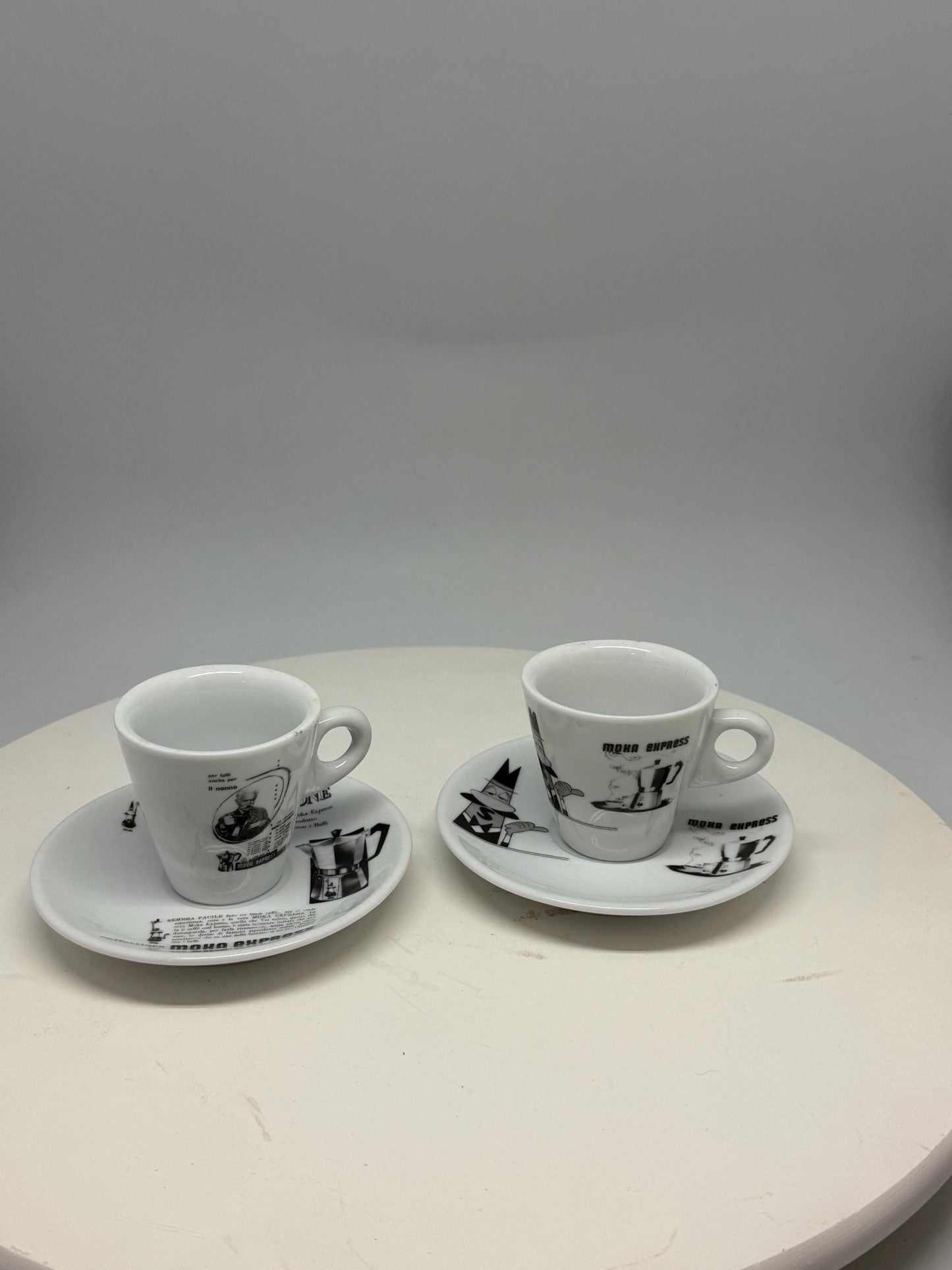 Vintage Bialetti Porcelain Espresso Cups Set — back view